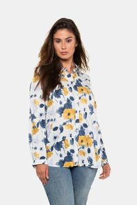 Ulla Popken Blouse, bloemendessin, knopenlijst, lange mouwen - Grote Maten Ulla Popken Blouse, bloemendessin, knopenlijst, lange mouwen - Grote Maten
