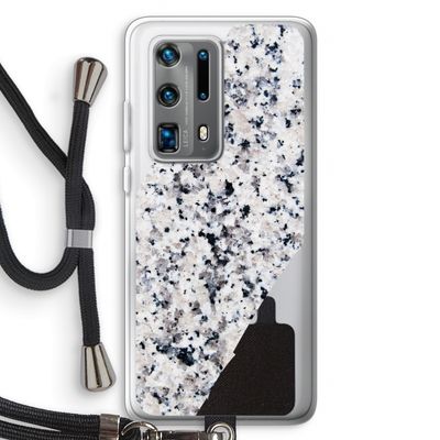 Gespikkelde marmer: Huawei P40 Pro Plus Transparant Hoesje met koord
