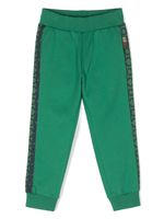 Roberto Cavalli Junior pantalon en coton à logo imprimé - Vert