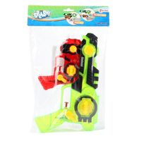 1x Waterpistolen/waterpistool groen/rood 2-delig van 26 cm kinderspeelgoed - thumbnail