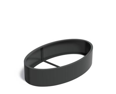Aluminium plantenbak Ellipse zonder bodem 200x120x40cm.