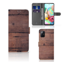 Samsung Galaxy A71 Book Style Case Old Wood