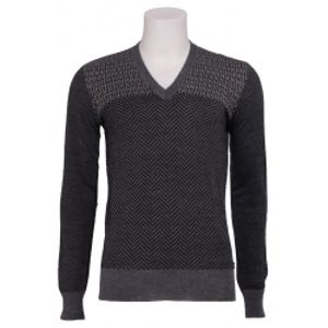 IAN V NECK PULLOVER - Energie - Truien en vesten - Grijs