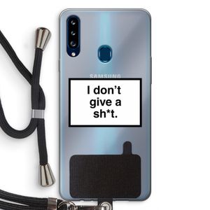 Don't give a shit: Samsung Galaxy A20s Transparant Hoesje met koord