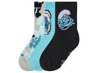 3 paar kindersokken (Donkerblauw/blauw/grijs, 23-26)