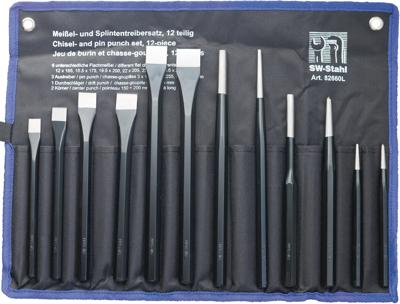 SW STAHL Chisels/pin punch set 12tlg.
