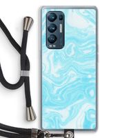 Waterverf blauw: Oppo Find X3 Neo Transparant Hoesje met koord