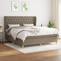 Boxspring met matras stof taupe 160x200 cm