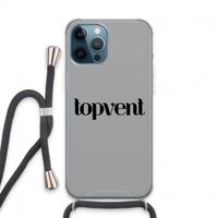 Topvent Grijs Zwart: iPhone 13 Pro Max Transparant Hoesje met koord