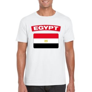 T-shirt met Egyptische vlag wit heren