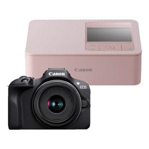 Canon EOS R100 + RF-S 18-45mm IS STM + SELPHY CP1500 Pink