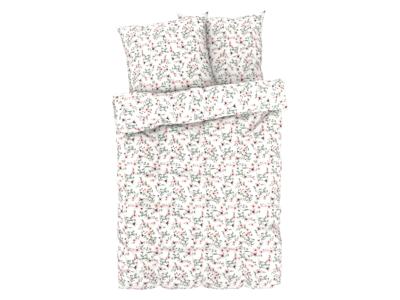 LIVARNO home Satijnen dekbedovertrek 200 x 200 cm (Bloemen/wit)