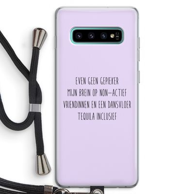 Tequila: Samsung Galaxy S10 Plus Transparant Hoesje met koord