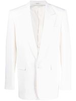 Alexander McQueen blazer en laine à simple boutonnage - Blanc