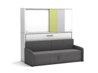 Eenpersoons bedkast Academy - Verde - met grijze bank