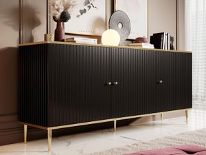 Dressoir GLADYS 3 deuren zwart/goud