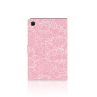 Samsung Galaxy Tab A7 (2020) Tablet Cover White Flowers - thumbnail