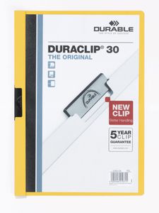 Durable Duraclip 30 stofklepmap PVC Transparant, Geel
