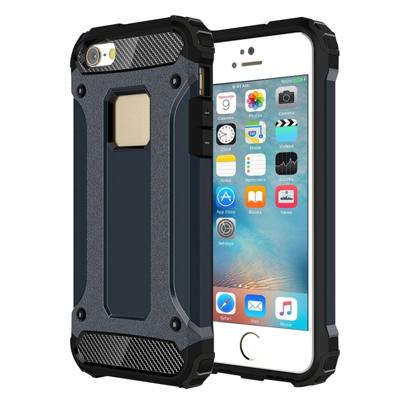 Harde Armor TPU + PC combinatie Case voor iPhone iPhone SE & 5 & 5s (donkerblauw)