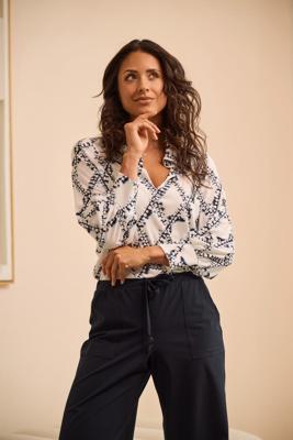 Helena Hart Top Liv Print 7761 Tops En Singlets Marine