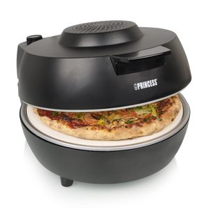 Princess 115005 Pizzaoven - Regelbare thermostaat - 1200W - Keramische pizzasteen - 400graden - diameter 30cm - Zwart