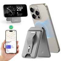 Geo Wallet Stand (HaloLock) with Built-in Find My - Grey