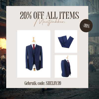 Maatpak Voor Heren | 3-delig Pak | Donkerblauw | Kamgaren Wol | Lichtgewicht & Ademend | Peaky Blinders