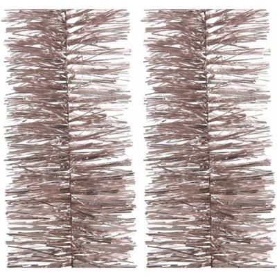 Decoris kerstslinger - 4x - lichtroze - 270 x 7 cm - Guirlande folie lametta - kerstboomversiering Decoris kerstslinger - 4x - lichtroze - 270 x 7 cm - Guirlande folie lametta - kerstboomversiering