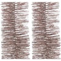 Decoris kerstslinger - 4x - lichtroze - 270 x 7 cm - Guirlande folie lametta - kerstboomversiering