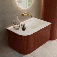 Badmeubel Mondiaz Kurve-Dlux | 75 cm cm | Meubelkleur Ruby | Wastafelkleur Opalo | Solid surface | Wasbak rechter zijde spoelbak | Zonder kraangat(en) Badmeubel Mondiaz Kurve-Dlux | 75 cm cm | Meubelkleur Ruby | Wastafelkleur Opalo | Solid surface | Wasbak rechter zijde spoelbak | Zonder kraangat(en)