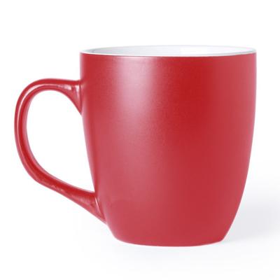 Koffie Drinkbeker/mok - rood - 440 ml - Keramiek - Koffie mokken/bekers voor onbijt en lunch Koffie Drinkbeker/mok - rood - 440 ml - Keramiek - Koffie mokken/bekers voor onbijt en lunch