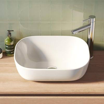 Brauer Wind Waskom - Rechthoekig Afgerond - 49 cm - Keramiek - Hoogglans - Wit