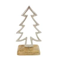 Beeld dennenboom op voet mangohout 17 cm | 12 stuks