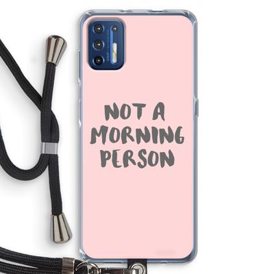 Morning person: Motorola Moto G9 Plus Transparant Hoesje met koord