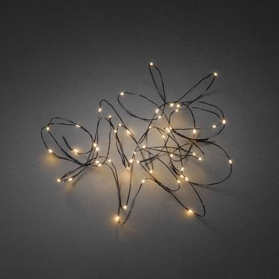 Mini LED Kerstverlichting voor binnen 100 lampjes extra warm wit 10 meter zwart