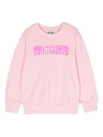 Moschino Kids sweat en coton à logo imprimé - Rose - thumbnail