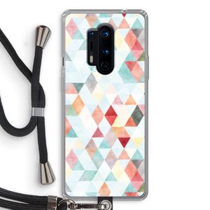 Gekleurde driehoekjes pastel: OnePlus 8 Pro Transparant Hoesje met koord