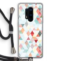 Gekleurde driehoekjes pastel: OnePlus 8 Pro Transparant Hoesje met koord