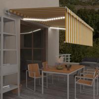 Luifel automatisch rolgordijn LED windsensor 5x3 m geel en wit