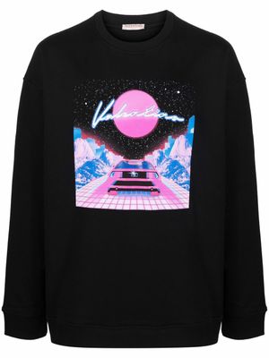 Valentino Garavani sweat à imprimé graphique - Noir
