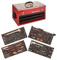 Bahco Metalen gereedschapskist met 3 lades | heavy-duty - luchtvaart - 124-delig - 1483KHD3RB-FF7