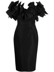 Carolina Herrera robe-bustier mi-longue à détail de nœud - Noir