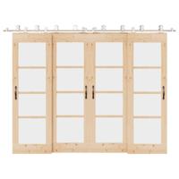 VidaXL Schuifdeur onderdelenset 366 cm roestvrij staal zilverkleurig