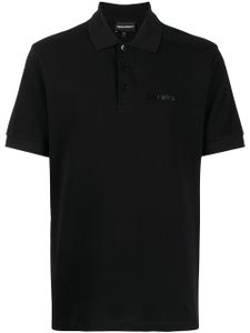 Emporio Armani polo à logo imprimé - Noir