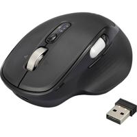 Renkforce RF-WM-220 Muis Draadloos, Bluetooth Maat: M/L Optisch Zwart 11 Toetsen 4800 dpi Ergonomisch, Easy Switch 3 apparaten, Multipair-functie, Intelligent
