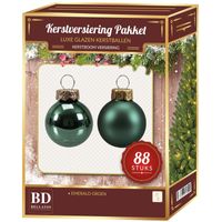 Emerald groen kerstballen pakket 88-delig Christmas Christmas Emerald Greenlake Glass   - - thumbnail