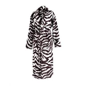 Zo Home Flanel Fleece Badjas Zebra - brown - L