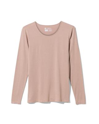 HEMA Dames temptech T-shirt lange mouw beige (beige)