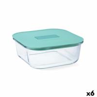Hermetische Lunchtrommel Luminarc Joy Blauw Glas 1,1 L (6 Stuks)