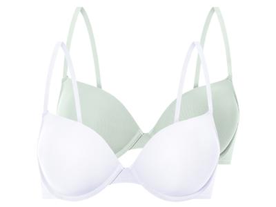 esmara 2 dames beugel-BH&apos;s (Mint/wit, 85B)
